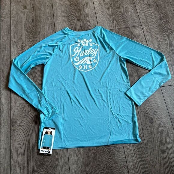 Hurley Youth Girl's Long Sleeve UPF 50+ Moisture Wicking Swim Top - Picture 2 of 4